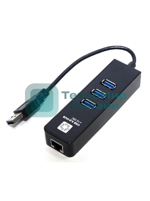 Адаптеры USB Ethernet 5bites Сетевой адаптер 5bites UA3-45-04BK 3хUSB3.0/RJ45 10/100/1000 Мбит/с