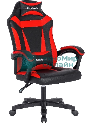 Кресло Defender Master черный, экокожа, 140 кг, механизм качания