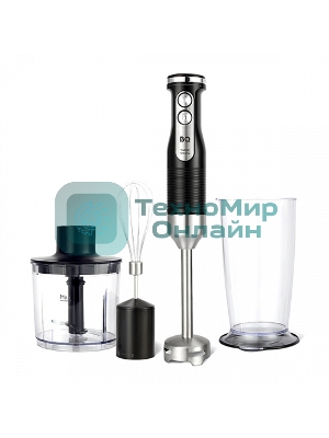 Блендер BQ HB522PS Black-Steel. 1000 Вт, 3 в1 Блендер + миксер + измельчитель