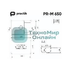 Кухонная мойка Practik PR-M 650-003 светло-серый