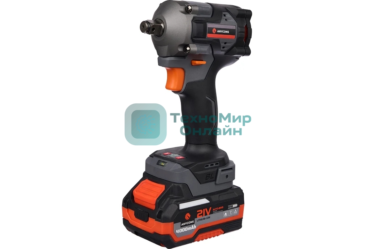 Бесщеточный ударный гайковерт Anycons AC-SD380 21В 380 Н.м (2 акк), AC-SD3802