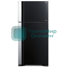 Холодильник Hitachi R-VG660PUC7-1 GBK черный стекло двухкамерный 405/145л морозилка сверху No Frost