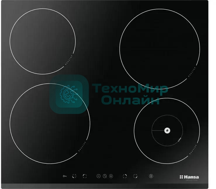 Индукционная варочная панель Hansa BHI68508, конфорок: 4 шт., стеклокерамика, независимая, черный
