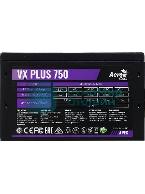 Блок питания Aerocool/Formula VX-750 PLUS, 750Вт 120мм, черный