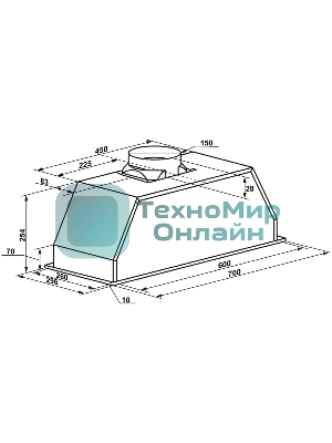 Вытяжка встраиваемая Maunfeld Crosby Light 70 нержавеющая сталь, 70 см, 800 куб. м/ч, 49 дБ