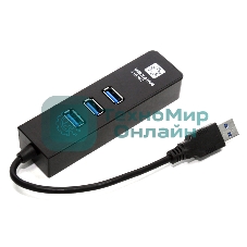 Адаптеры USB Ethernet 5bites Сетевой адаптер 5bites UA3-45-04BK 3хUSB3.0/RJ45 10/100/1000 Мбит/с