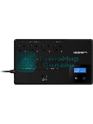 Источник бесперебойного питания Ippon Kirpich 650 360Вт 650ВА черный