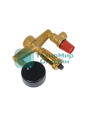 Группа безопасности котла 1' с манометром предохранительным клапаном и автоматическим воздухоотводчиком