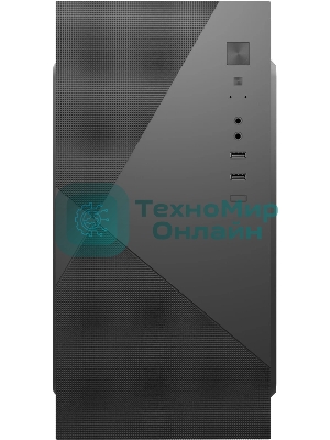 Компьютерный корпус с блоком питания 450Вт. Case Forza mATX, 450W, 2xUSB 2.0, Black, w/o FAN, 8 см fan PSU, power cord