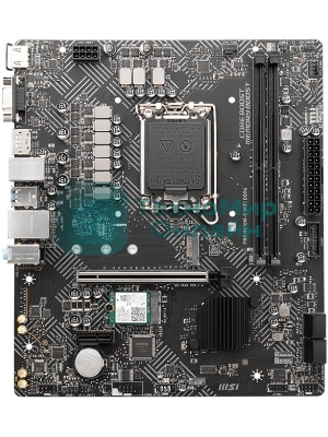 Материнская плата MSI PRO H610M-G WIFI DDR4, Socket LGA 1700, Intel H610, 2xDDR4, 4xSATA, 1xM.2, 1xPCIe 4.0 x16, 1xPCIe 3.0 x1, 1xHDMI, 1xDP, 1xVGA, 1x 1Gb LAN, 4xUSB-A 2.0, 2xUSB-A 5Gbps, 3x3.5 мм, 7.1, mATX