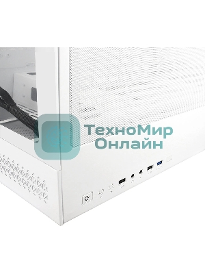 Компьютерный корпус Ginzzu V580 RGb подсветка, закаленное стекло 1хUSB 3.0,1хUSB 2.0, AU белый ATX