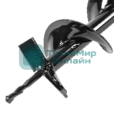 Шнек для грунта Denzel E-100, диаметр 100 мм, длина 800 мм, соединение 20 мм, несъемный нож