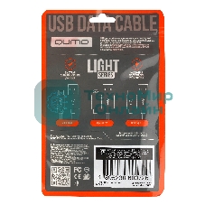 Кабель Qumo light series, USB-Type C, 1м, 5В, 1A, опл. PVC, кон. PVC, круглый, черный