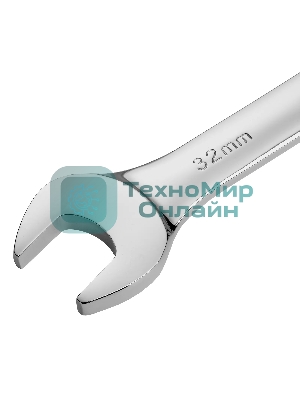 Ключ комбинированный Denzel, с трещеткой, 32 мм