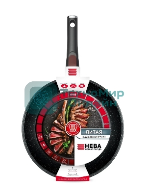 Сковорода НМП Литая L18028i, 28 см, серый