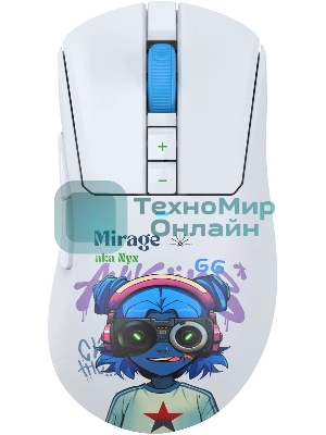 Мышь беспроводная A4Tech Bloody R73 Pro белый/рисунок оптическая 26000dpi беспров. USB-C 7but (R73 PRO NYX MIRAGE)