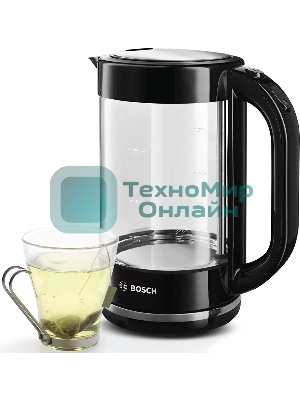 Чайник электрический Bosch TWK70B03 1.7 л, 2400 Вт, черный (корпус: стекло)