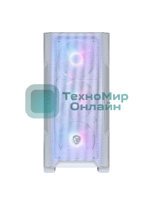 Компьютерный корпус MSI MAG FORGE M100R WHITE Mini-Tower, MATX, 1xUSB 3.0, 2xUSB 2.0, 4x120мм ARGb Fan, ARGb Control Board, Tempered Glass Window, Brown Box (932220)