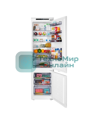 Встраиваемый холодильник Maunfeld MBF193SLFWGR Inverter белый двухкамерный 229/76 л морозилка снизу