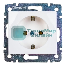 Механизм розетки 1-м СП Valena 2К+З с заземл. нем. станд. белый (DIY-упак.) Legrand 694280
