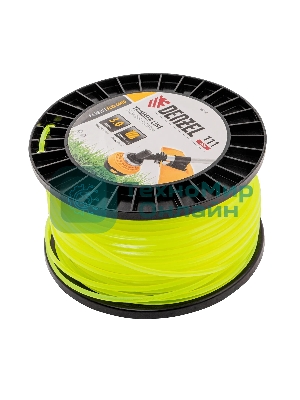 Леска для триммера Denzel квадрат, 3,0мм х 111м, на DIN катушке FLEX CORD