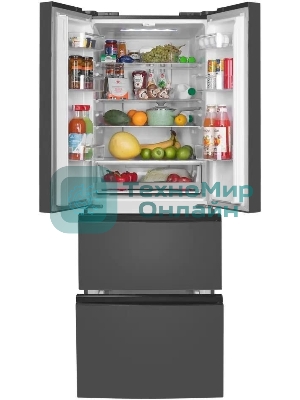 Холодильник Maunfeld MFF180NFSBE01 серый трехкамерный 224/113л морозилка снизу, No Frost