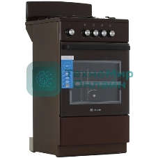 Плита газовая De Luxe 5040.48Г (Щ) 014 коричневый, конфорок 4 шт, духовка 46 л, 50 см x 85 см x 50 см