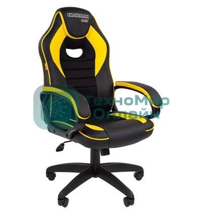 Кресло игровое Chairman game 16 Россия экопремиум черный/желтый (7028514)