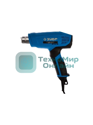 Фен технический (строительный), Зубр Профессионал ФТ-П1800, керам. изолятор, электр. регул. темп-ры, 2 режима: 80-550град, 350/550 л/мин, 1800Вт