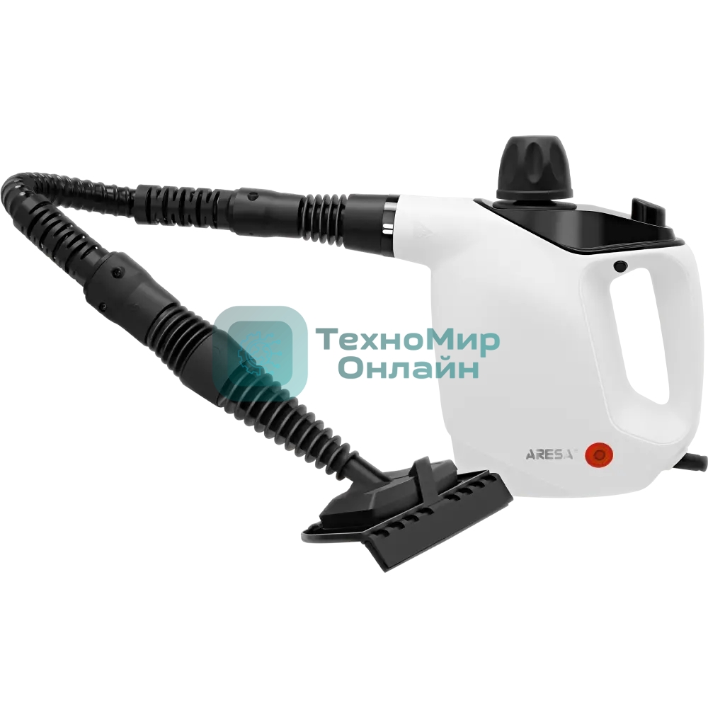 Пароочиститель ARESA AR-4901 белый, ручной, 1050 Вт, 35 г/мин, 450 мл