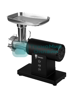 Мясорубка электрическая LEONORD LE-17705 Premium черный, 3000 Вт, 3.0 кг/мин, реверс, металлический лоток, насадки - 6