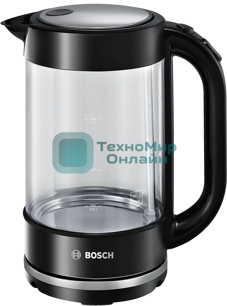 Чайник электрический Bosch TWK70B03 1.7 л, 2400 Вт, черный (корпус: стекло)