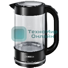 Чайник электрический Bosch TWK70B03 1.7 л, 2400 Вт, черный (корпус: стекло)