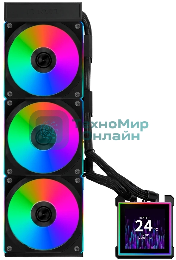 Система водяного охлаждения Lian-Li HydroShift II LCD-S 360CL ARGB Soc-AM5/AM4/1700/1851 черный 4-pin 30dB Al+Cu LCD Ret (G89.GHS2LCDS36CB.R0)
