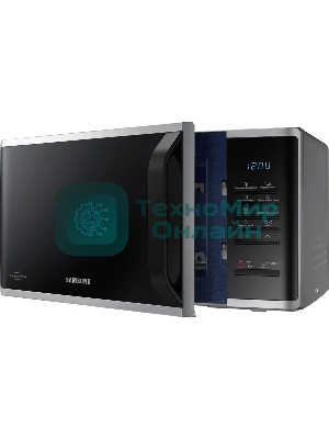 Микроволновая печь Samsung MS23K3513AS/BW серебристый/черный, 23 л, 800 Вт, переключатели - кнопки