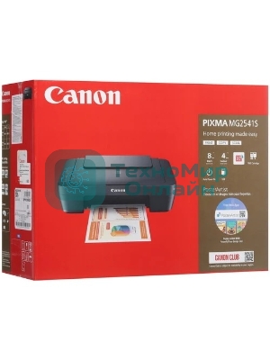 МФУ струйное Canon PIXMA MG2541s (0727C067/0727C071), A4, цветной, печ. до 8/4 стр/мин. (ч/б/цв.), скан. до 21 стр/мин., 4800x600 dpi (печ.), 1200х600 dpi (скан.), USB
