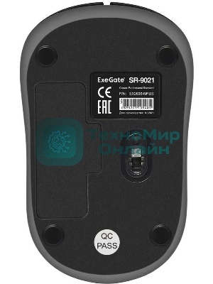 Мышь беспроводная ExeGate Professional Standard SR-9021 черный, 1200 dpi, радиоканал, USB, кнопки - 3