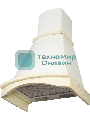 Вытяжка каминная Elikor Ротонда 60П-650-П3Л бежевый, 60 см, 650 куб. м/ч, 56 дБ