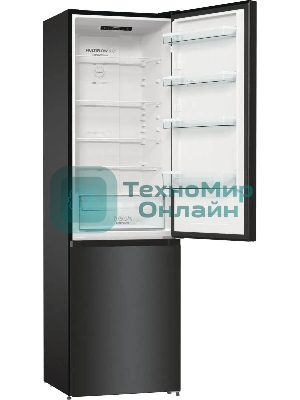 Холодильник Gorenje NRK6202EBXL4 черный матовый двухкамерный 235/96л морозилка снизу, No Frost