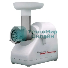 Мясорубка электрическая Белвар Помощница КЭМ-П2У 304-03 белый, 1800 Вт, 0.4 кг/мин, реверс, защита от перегрузки, насадки - 7