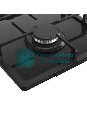 Варочная поверхность Kuppersberg FG 30 B, газ, High-Tech, 30 см, автоматический электроподжиг, газ-контроль, SABAF конфорки, чугунные решетки, цвет черное стекло, цвет фурнитуры черный