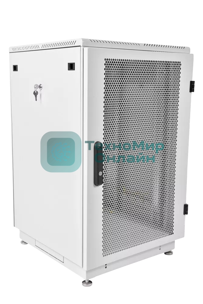 Шкаф телеком. напольный 18U (600x600) дверь перфорированная (ШТК-М-18.6.6-4ААА) (2 коробки)