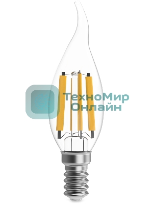 Лампа филам. Gauss Filament 13Вт цок.:E14 свеча св.свеч.бел.теп. (упак.:10шт) (104801113)