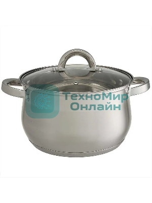 Набор посуды WEBBER BE-616/6 из нерж.стали 6 пр. 2,1 л, 2,9 л, 3,9 л со стеклянными крышками В наборе 6 предметов: кастрюля со стеклянной крышкой 16х10,5 см; 2,1 л кастрюля со стеклянной крышкой 18х11,5 см; 2,9 л кастрюля со стеклянной крышкой 20х12,5см; 3,9л Толщина стали 0,5 мм