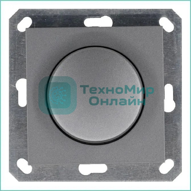 Светорегулятор Jasmart поворотно-нажимной (диммер) LED 30-400Вт 1gang 2way механизм алюм.