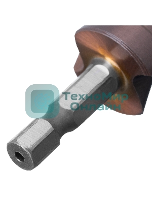 Сверло ступенчатое Denzel 4-6-8-10-12-14-16-18-20 мм, Р6М5К5, 6-гр. хвостовик 723613