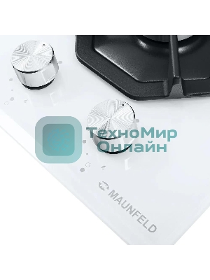 Газовая варочная панель Maunfeld EGHG.32.2CW/G, 2 конфорки, закаленное стекло, белый