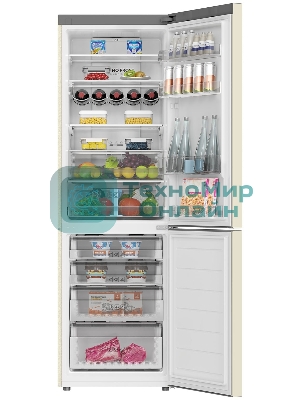 Холодильник Haier C2F636CCFDU1 бежевый двухкамерный 256/108 л морозилка снизу, No Frost