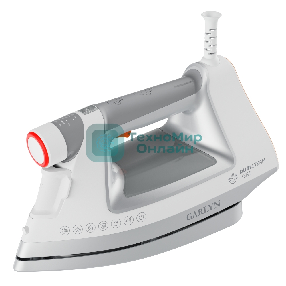 Утюг Garlyn GT-600 Pro белый/серый, 3000 Вт, 50 г/мин, 300 г/мин, 300 мл