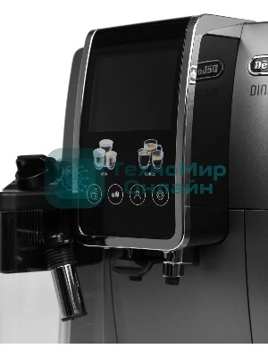 Кофемашина автоматическая DeLonghi Dinamica Plus ECAM380.95.TB черный/серый, исп. кофе - зерновой/молотый, 1.8 л, 1450 Вт, 15 Бар.